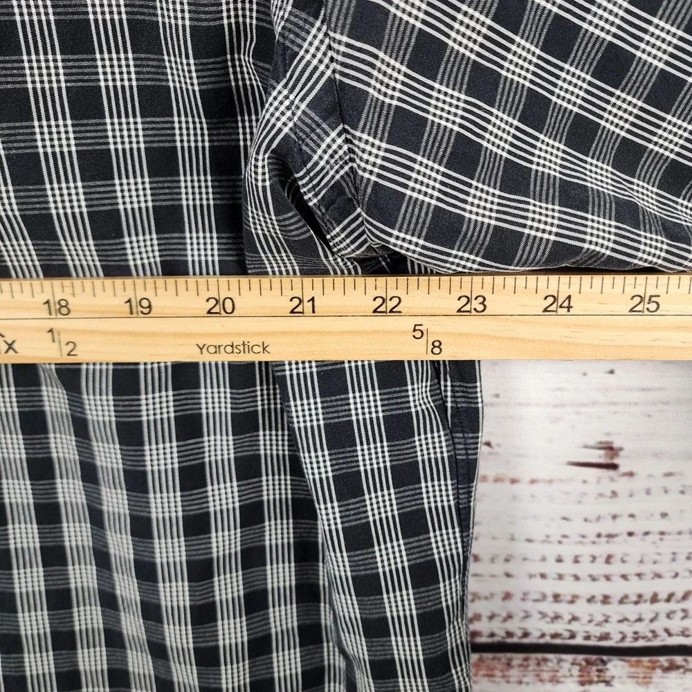 Polo Ralph Lauren Lowell Sport‎ Shirt Large Regular Black White Plaid Cotton LS